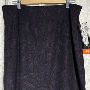 NOS Vintage Briggs Size 16‎ Purple Violet Pencil Skirt High Waist Knee Length